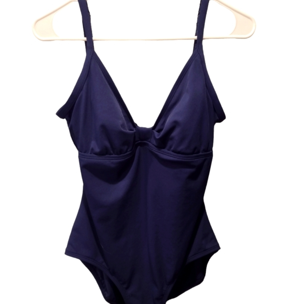 JANTZEN CLASSICS One-piece Swimsuit in Navy Blue. Size 12.